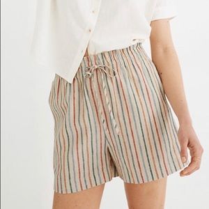 New Madewell Rainbow stripe drawstring shorts XS